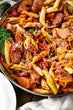 Penne à la Poêle avec Saucisse Italienne et Poivrons